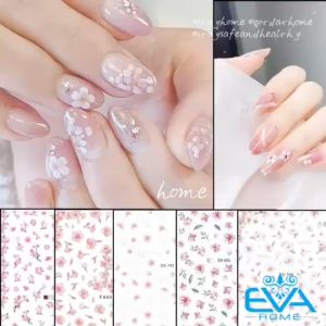 Miếng Dán Móng Tay 3D Chống Nước Chủ Đề Hoa Flower Collection Hoạ Tiết Hoa Anh Đào Cherry Blossom DD743 / DD744 / DD601