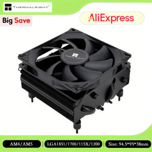 Thermalright AXP90-X53 FULL All Copper CPU Air Cooler Low Profile Top Down/With Heat Pipes/Silent PWM Fan for LGA 1851/1700/AM4