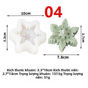 3D Giáng Sinh Nến Silicon Khuôn Phẳng Họa Tiết Lá Bông Tuyết Cho DIY Handmade Nến Thơm Xà Phòng Thạch Cao Thủ Công