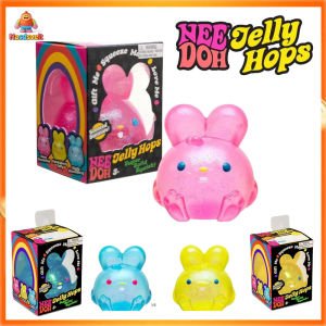 【NeeDoh Jelly Hops】 Schylling Needoh Series Jelly Hops Sensory Fidget Toy NeeDoh Rainbow Ice Cream Squishy Toy Sensory Squeeze Toy Stress Relief Anxiety Sensory Tool nee doh Little Bunny Toys Boy Girl Toy For Kids And Adults Needoh Rabbit Gumdrop