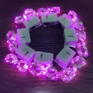 8Pcs 8colors Fairy Lights String Button Battery Home Decor Living Bedroom Garden Christmas Wedding New Year Ornament Garland