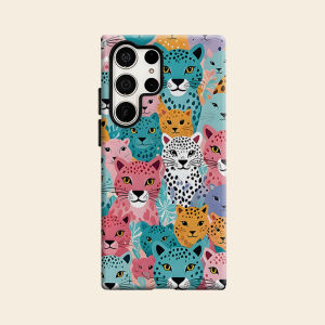 colorful leopard Luxury Fashion Full Lens Protective Case for Samsung Galaxy S26 S25 S24 A56 A36 Plus Ultra