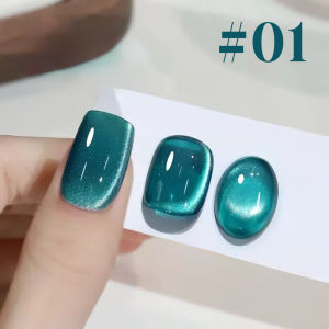12ML 2025 New High-grade Blue Series Cat Eye Gel Nail Polish 2025 New Super Flash Glass Bead Cat Eye Gel Polish Pink Nails