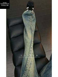 YOULIN | Retro Deconstruction Design Thin Summer Jeans Slim Flared