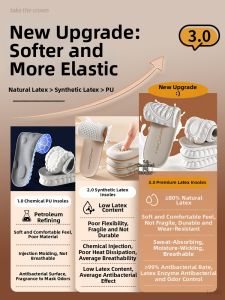 ZHIHAOEN | Soft Comfortable Thickened Cowhide Latex Insoles