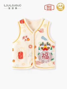 Dragon Year Childrens Spring Autumn Vest Baby Boys Outwear Cotton Casual Style Four Seasons Suitable for 6-24 Months Kids