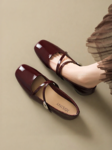Josiny | French Style Mary Jane Comfortable Bridal Shoes Red