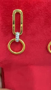 Poh Heng Jewellery 22K Circle of Glamour Earrings in Yellow White Gold [Price By Weight]