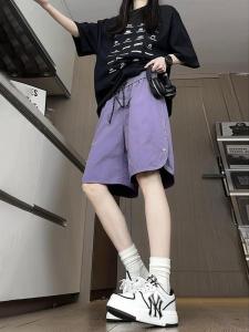 Quick Dry Street Style Womens Shorts Five Parts Summer Workwear Breathable Thin Beach Shorts Loose Fit Natural Waist