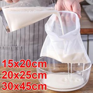 100 Mesh Nylon Soy Milk Strainer Bags Nut Tea Coffee Yogurt Filter Net Reusable Kitchen Gadgets Strainer Mesh Bags Tools