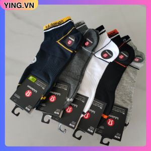 Vớ Nam Cổ Ngắn Thể Thao – Cotton Co Giãn Thoáng Khí – Đi Giày Sneaker Chạy Bộ Gym