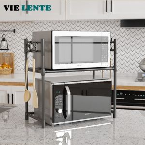 Kitchen Storage Rack Multi-Layer Microwave Rack Simple Standing Countertop Condiment Oven Organizer Shelf Kitchen Accessories
