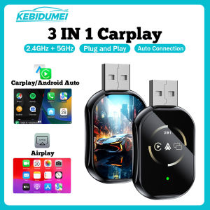 KEBIDUMEI Q1O 3IN1 Car AI Box Wired To Wireless Carplay for Airplay MirrorLink Smart Dongle Bluetooth WiFi Android Auto Adapter