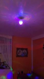 [ซื้อ 1 แถม 1]หลอดไฟ LED แบบพกพาลูกบอลดิสโก้ E27 3W 360โคมไฟหมุนได้หลอดไฟ