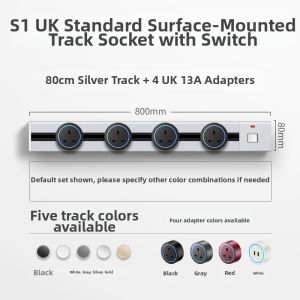 aodoran | British Standard Track Socket with Switch Movable International Compatible Multifunction Power Rail