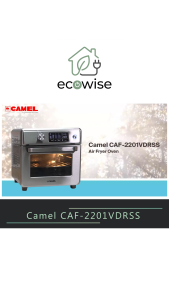 EcoWise Camel CAF-2201VDRSS Air Fryer Oven 22L Stainless Steel Multi-Function with Rotisserie 1780W Digital Air Fryer Toaster Oven