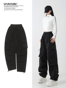 High Waist Cotton Work Pants Womens Tall Size Jazz Dance Pants Spring Autumn New Style Casual Pants High Waist Cotton
