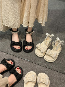 รองเท้าแตะส้นหนาสไตล์โรมันสำหรับผู้หญิง ฤดูร้อน 2025 รองเท้าแตะชายหาดแบบลำลองแฟชั่นสำหรับผู้หญิง รองเท้าแตะส้นแบนแบบสวมสบาย