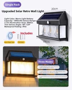 SUIYI | Solar Motion Sensor LED Outdoor Wall Light Waterproof