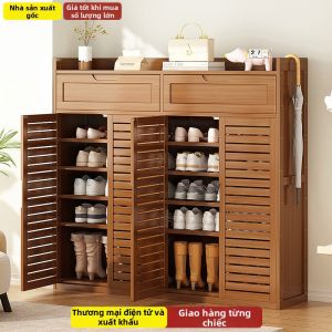 Large Capacity Entryway Shoe Cabinet Wooden