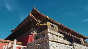 🇹🇭OpenRock X Open-Ear Earbuds Forbidden City Limited Edition Red หูฟังไร้สาย การออกแบบด้านหน้าของกล่องมีลวดลายมังกร