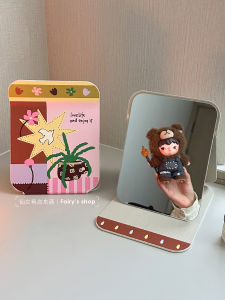 Portable High Definition Makeup Mirror Desktop Stand Foldable Handheld Compact Travel Size Dressing Room Essential