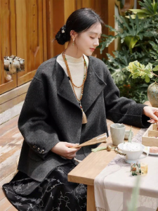 XIANGYING | Warm Wool Coat with Belt and Loose Fit