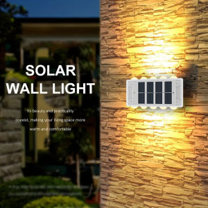 10LED Super Bright Solar Wall Light Automatic On/Off Outdoor Waterproof Garden Decor Wall Lamp Up And Down Luminous Lighting