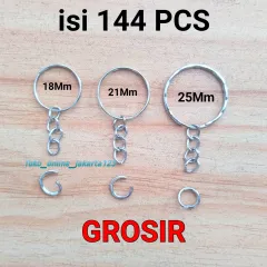 Ring Ganci uk 25 mm Ring gantungan kunci isi 144 pcs Ring Rantai Model kembang Grosir per gros