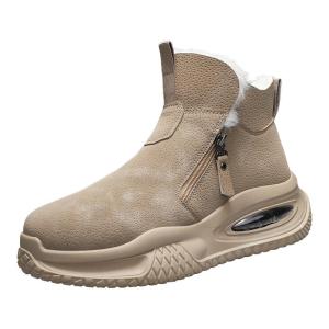 Northeast Mens Snow Boots Winter Thickened Fleece Lined Waterproof Cold Resistant Outdoor Slip-On Warm Cotton Shoes for -40 Degrees Celsius