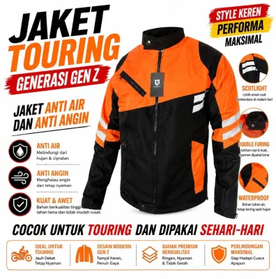 Jaket Touring Generasi Gen Z Anti Air Anti Angin Kualitas A&W Stylish Performa Maksimal