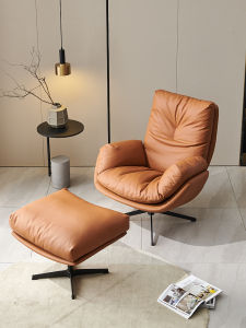 Luxury Minimalist Modern Abstract Design Single Leather Sofa Chair for Adults in Guangdong Province