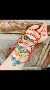 vòng tay hồ lỳ chúa đá phong thủy tự nhiên mix charm hoa và charm túi tiền đá phong thủy tự nhiên bọc vàng tây trang sức thiết kế đủ hóa đơn thẻ bảo hành