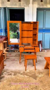 Meja Rias Minimalis Sleding Kaca Kayu Jati