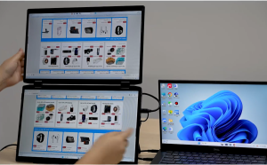Domestix Portable Dual Screen Portable Monitor Display Touch Screen 15.6 Inch HDR Full HD Image Quality Connection Mobile Phone Laptop Switch