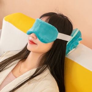 2 In 1 Chinchilla Travel Pillow Eye Sleep Mask Portable Travel Neck Pillow Eye Mask for Sleeping