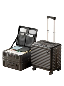 MINGJUEGONGZI | Lateral Opening Compact Luggage 18 Inch