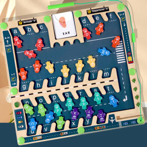 Magnetic Alphabet Board Montessori Magnetic Alphabet Maze Puzzle Parking Lot Puzzle Preschool Magnetic Sorting Game