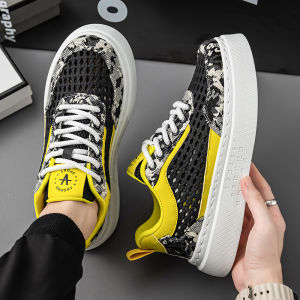 Mens Summer Breathable Mesh Sports Casual Shoes Anti-slip Thick Bottom Heightening Small Audience Board Shoes