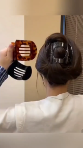 Jepit Rambut Wanita Retro Pipih Jedai Model Leopard Besar Aksesoris Fashion HG JPT55