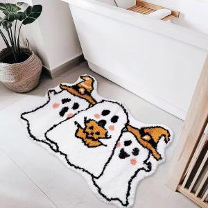 1pc VIKAMA Halloween Spooky Decorative Carpet Dirt-Resistant Door Mat Bathroom Balcony Non-Slip Absorbency Foot Mat