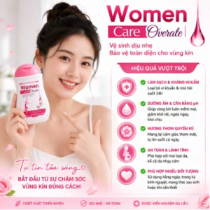 Dung Dịch Vệ Sinh Women Care Overate – Sạch Khuẩn Khử Mùi 24H Dưỡng Ẩm Thơm Lâu chai 150ml