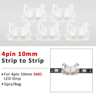5PCS LED Strip Connector COB SMD 2Pin 3Pin 4Pin 5mm 8mm 10mm L-Shape Strip to Strip Welding-Free for RGB CCT LED Strip Lights