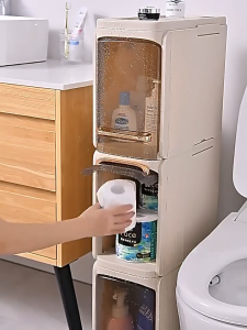 Lemari Plastik Lipat Serbaguna Multifungsi Lemari Plastik Kamar Mandi Dapur Ruang Tamu ada Roda