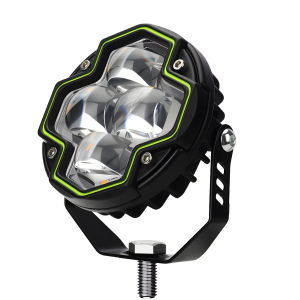 KEVANLY | 4 Lens Motorcycle Stobe Spotlight Led Auxiliary Headlights Dual Color Flashing Work Lamp Fog Lamp for Car Truck 4x4 Off Road 12V
