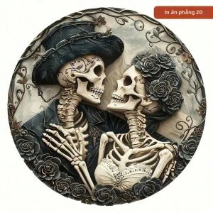 CIFbuy | Tranh Trang Trí Tường Hình Đầu Lâu Gothic Nghệ Thuật Xương Kim Loại Biển Hiệu Độc Đáo Ngày Của Người Chết Dùng Trang Trí Nhà Cửa