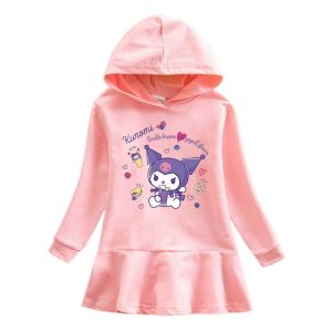 Princess Style Long Sleeve Dress for Girls Spring Autumn Cotton Cartoon Printed Casual A-Line Skirt Suitable for Babies And Kids