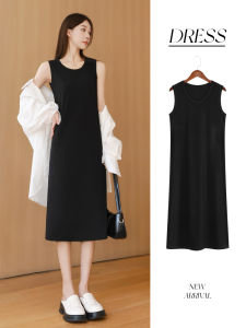 LD | Sleeveless Loose Black Vest Dress