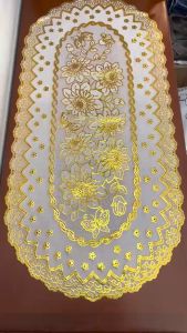 Khăn trải bàn ăn ren hoa dập nổi sang trọng nhựa chống thấm nước size 46 x 30cm Chữ Nhật - khăn trải lót bàn kính in hoa nổi HÀNG ĐẸP