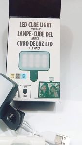 Lampu LED Cube Light with Clip Lampu Mini Selfie Lamp LED Light Mobile Phone Portable Lampu Jepit